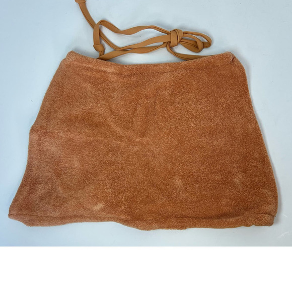 NWT Stone Fox Swim Piper Bikini Top, Sandstone Terry size XS Backless Halter - Picture 2 of 15
